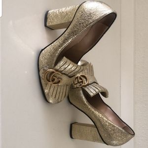 Gucci Marmont Gold heels. I can provide another gucci shoes box. No dust bags.